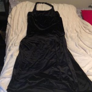 Black Velvet Halter Dress